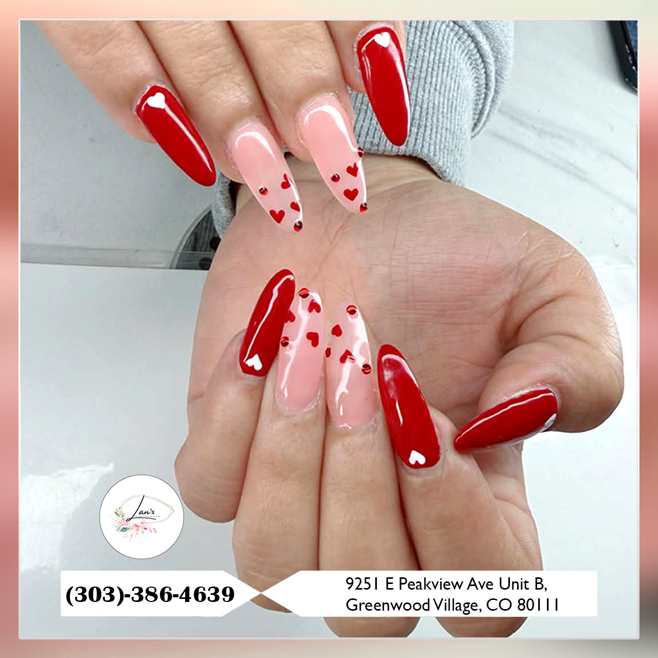 Lan's Luxury Nails & Spa nail work in Greenwood Village, Colorado